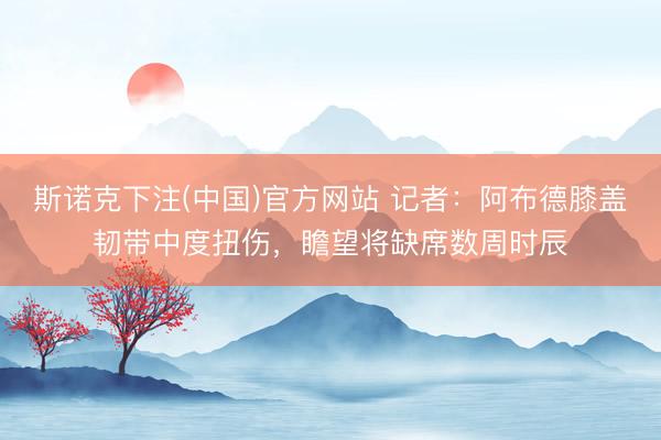 斯诺克下注(中国)官方网站 记者：阿布德膝盖韧带中度扭伤，瞻望将缺席数周时辰