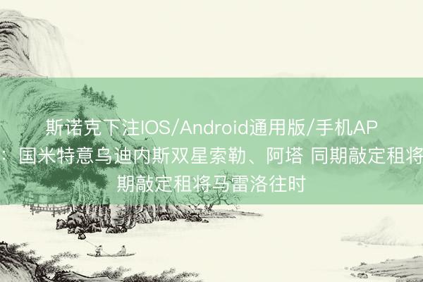 斯诺克下注IOS/Android通用版/手机APP下载 迪马：国米特意乌迪内斯双星索勒、阿塔 同期敲定租将马雷洛往时