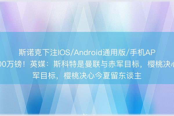 斯诺克下注IOS/Android通用版/手机APP下载 估价8000万镑！英媒：斯科特是曼联与赤军目标，樱桃决心今夏留东谈主