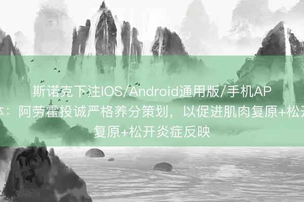 斯诺克下注IOS/Android通用版/手机APP下载 每体：阿劳霍投诚严格养分策划，以促进肌肉复原+松开炎症反映