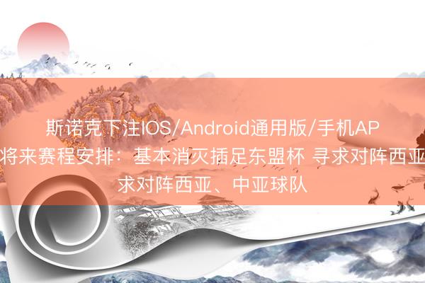 斯诺克下注IOS/Android通用版/手机APP下载 国足将来赛程安排：基本消灭插足东盟杯 寻求对阵西亚、中亚球队
