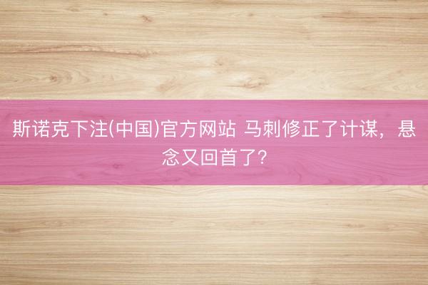 斯诺克下注(中国)官方网站 马刺修正了计谋，悬念又回首了？