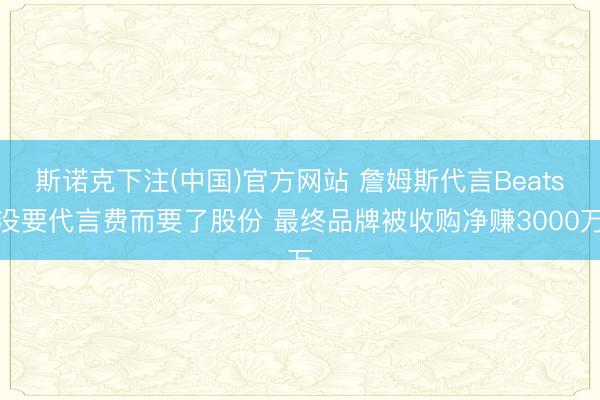 斯诺克下注(中国)官方网站 詹姆斯代言Beats没要代言费而