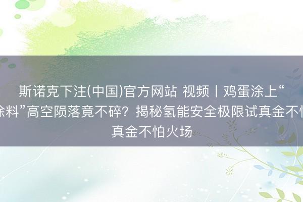 斯诺克下注(中国)官方网站 视频丨鸡蛋涂上“私密涂料”高空陨落竟不碎？揭秘氢能安全极限试真金不怕火场