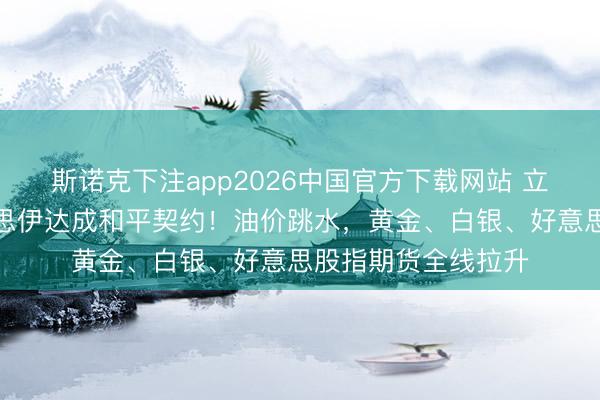 斯诺克下注app2026中国官方下载网站 立即杀青斗争！好意思伊达成和平契约！油价跳水，黄金、白银、好意思股指期货全线拉升